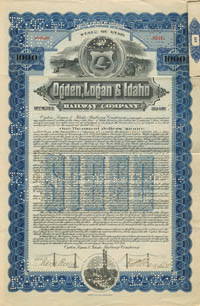 Ogden, Logan and Idaho Railway Co. - $1,000